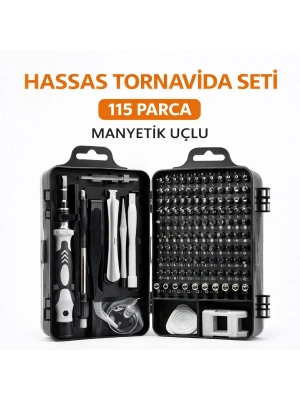 115 Parça Manyetik Uçlu Hassas Tornavida Seti