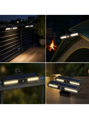 2li Mandallı LED Solar Lamba - 36 LED - Hareket Sensörlü - 3 Modlu