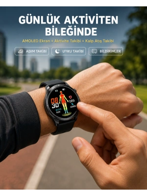 3 Kordonlu AMOLED Akıllı Saat – Sağlık Takipli
