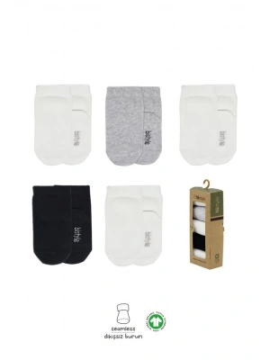 5li Penye Soket Kutulu Basic Çorap 10131 Gri