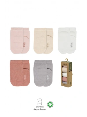 5li Penye Soket Kutulu Basic Çorap 10131 Pudra
