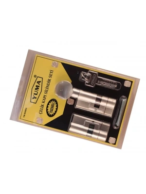 68mm Mandallı Çelik Kapı Tuzaklı Barel Seti - Saten