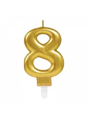 8 Rakam Mum Gold Renk