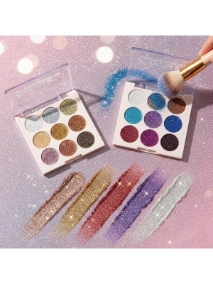 9 Renk Glitter Diamond Far Paleti - 2li Set