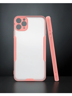 Apple İphone 11 Pro Max Kılıf Platin Silikon - Pembe
