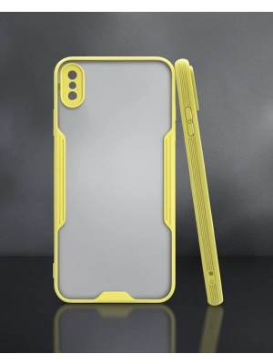 Apple İphone Xs Max Kılıf Platin Silikon - Sarı