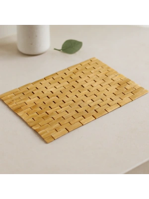 Bambu Ahşap Kaymaz Banyo Paspası 42x62 cm