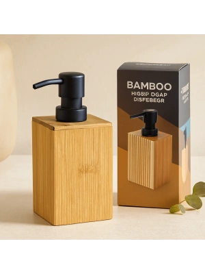 Bambu Sıvı Sabunluk (Siyah Pompa) 7 x 11.5 cm