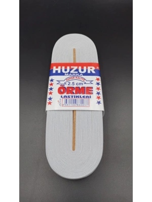 Beyaz - 2.5CM Paça Lastik Geniş 10MT.