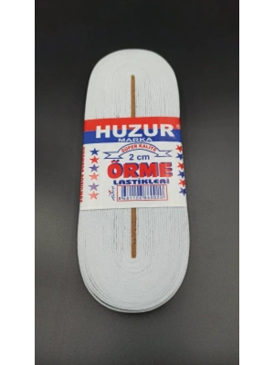 Beyaz - 2CM Paça Lastik Yassı Geniş 10MT