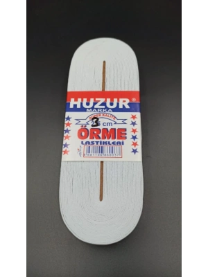 Beyaz - 3CM Paça Lastik Yassı Geniş 10MT.