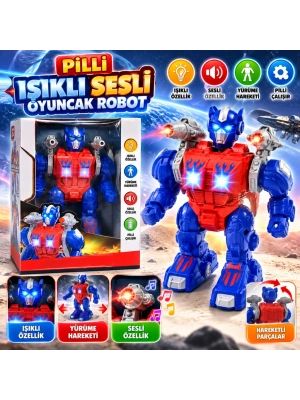 DMN6018 Kutuda Pilli Sesli Işıklı Oyuncak Robot