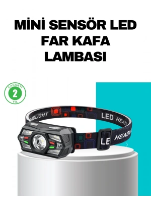 Hareket Sensörlü Şarjlı LED Far Suya Dayanıklı Çok Modlu