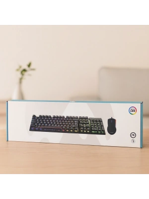 Kablolu RGB Oyuncu Klavye ve Mouse Seti - Siyah