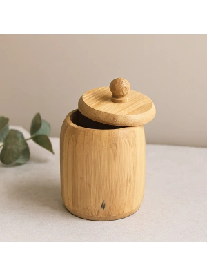 Kapaklı Ahşap Bambu Şekerlik 7.5 x 8.5 cm