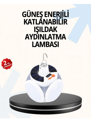 Katlanabilir 5 Kanatlı Solar LED Bahçe ve Kamp Lambası