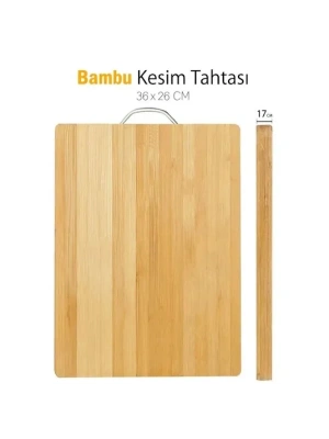 Metal Saplı Bambu Kesim Panosu