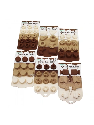 Mini Muffin Kek Kalıbı - Silikon - Karışık Model