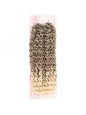 Nice Bulk Afro Su Dalgası Saç - Küllü Kahve / Platin Ombreli