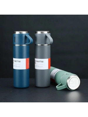 Paslanmaz Çelik Bardaklı Termos Seti 500 ML