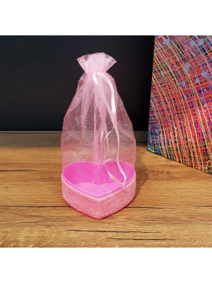Pembe Kalpli Tül Kese