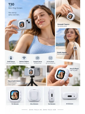 Pratik Kullanım Kablosuz Mini Selfie Ekranı