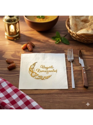 Ramazan Temalı Yaldız Baskılı Peçete