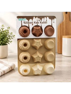 Silikon Muffin Kek Kalıbı Desenli