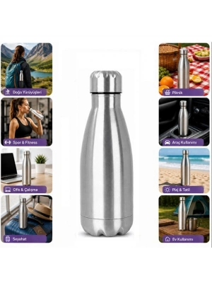 SN-25713 Şişe Tipi 500 Ml. Paslanmaz Çelik Termos