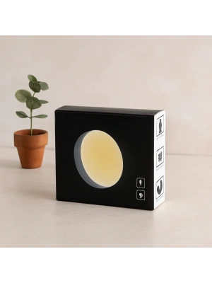 USB Şarjlı Sensörlü Yuvarlak LED Lamba 8.3 cm - Sarı Işık