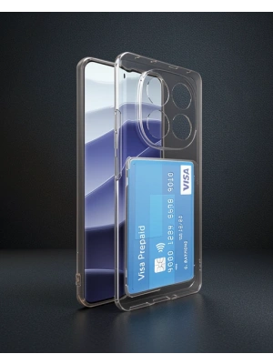 Xiaomi Redmi Note 14 Pro Plus Kılıf Kart Şeffaf Silikon - Şeffaf