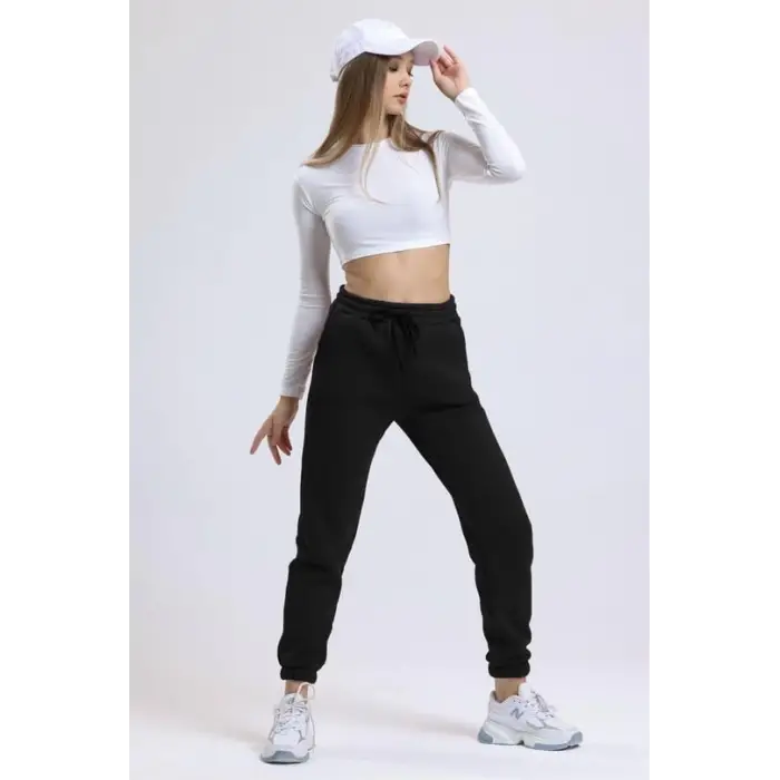 3 iplik şardonlu paça lastikli eşofman siyah is001