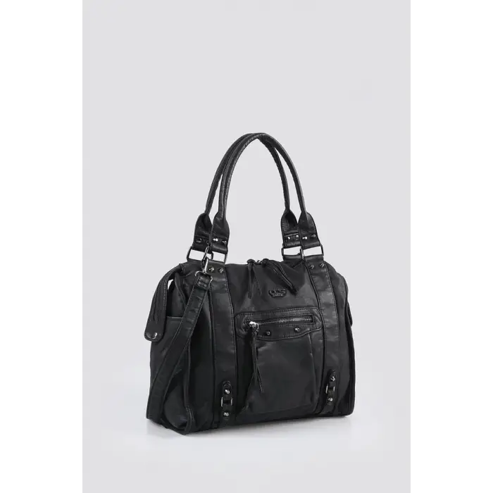 Abga Siyah Cilt Omuz Çantası