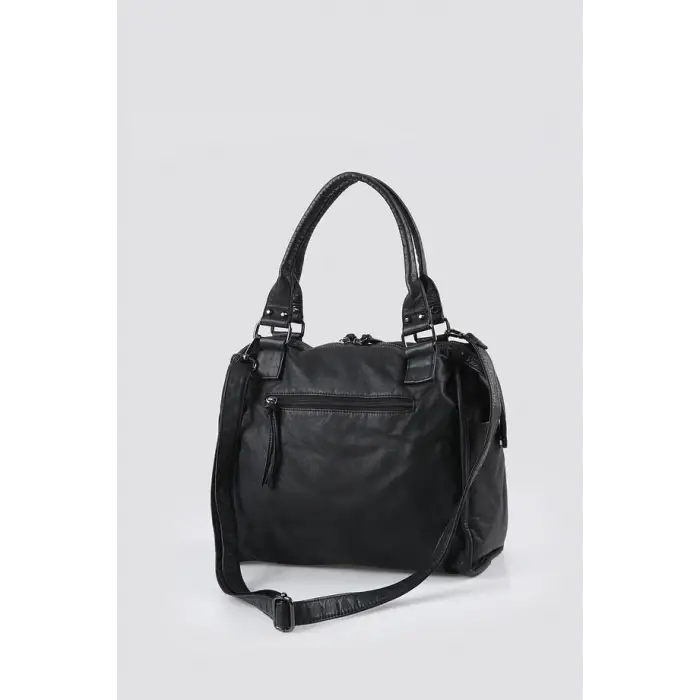 Abga Siyah Cilt Omuz Çantası