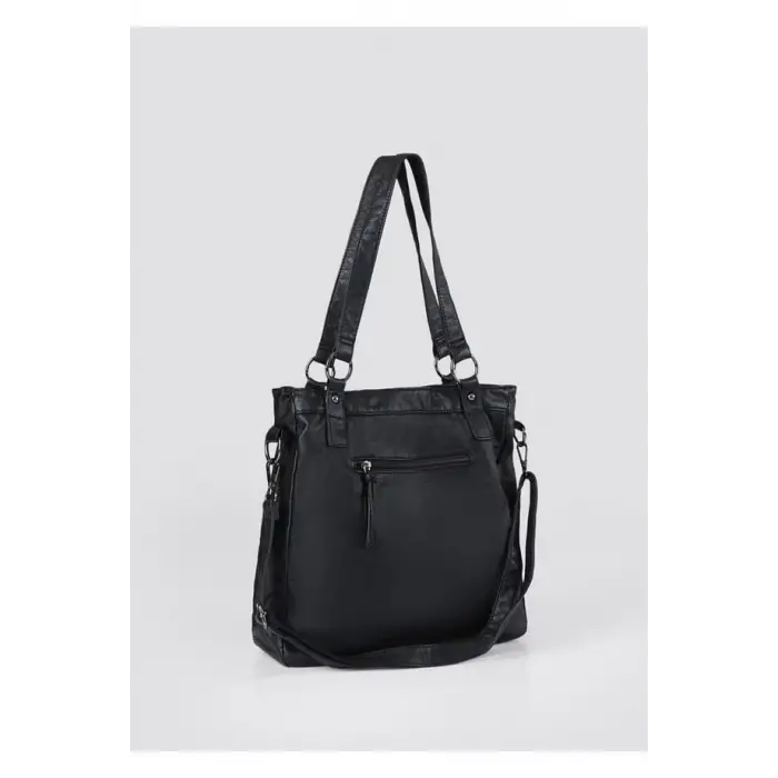 Çetya Siyah Cilt Omuz Çantası