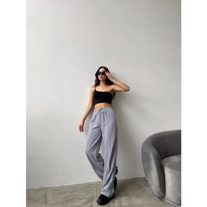 Çımalı keten pantolon