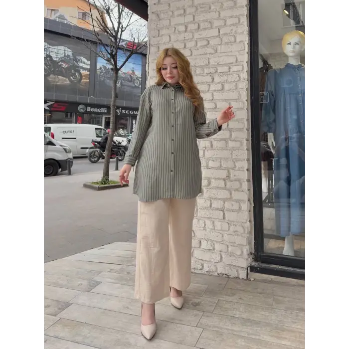 Çizgili tunik gömlek