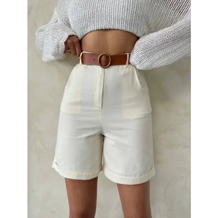 Gabardin kumaş şort