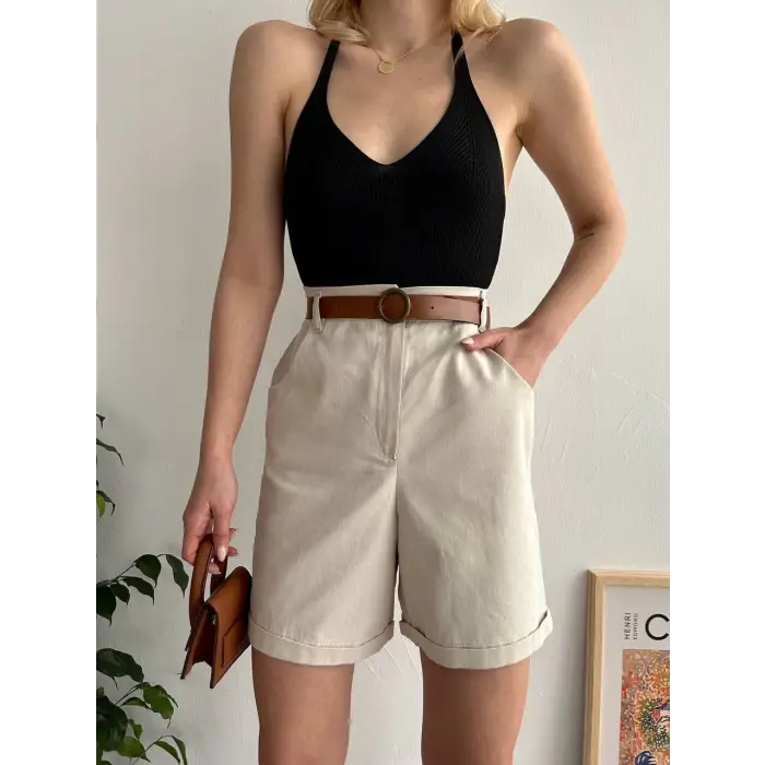 Gabardin kumaş şort