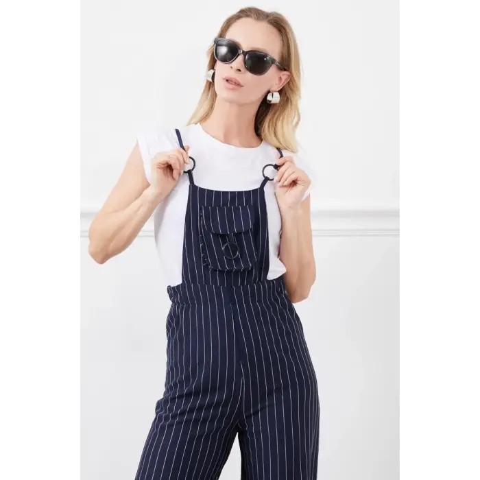 İp askılı beli lastikli tulum