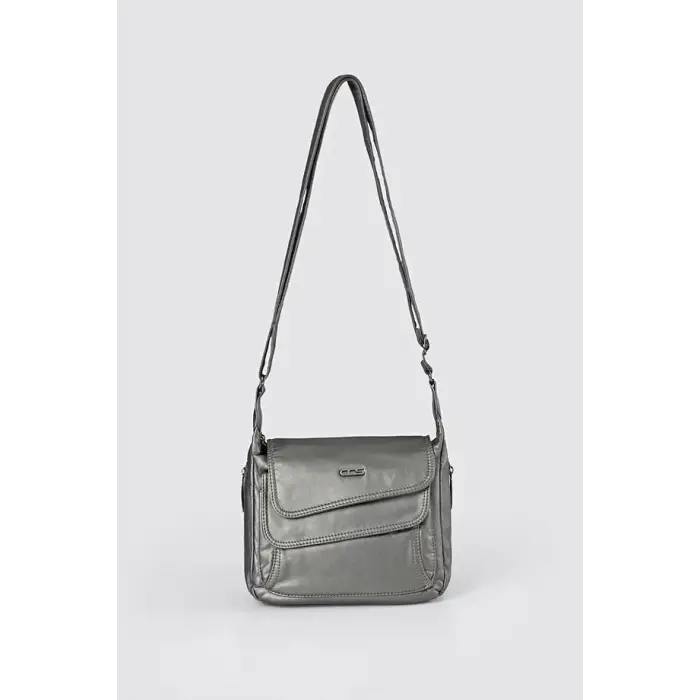 Jelli Gri Cilt Omuz Çantası