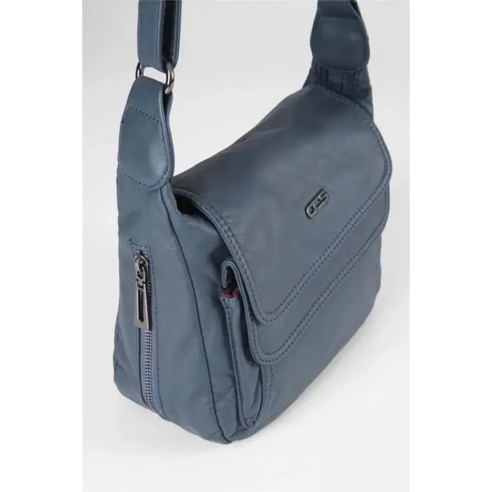 Jelli Mavi Cilt Omuz Çantası