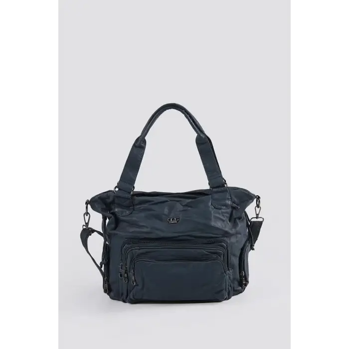 Katti Mavi Cilt Omuz Çantası