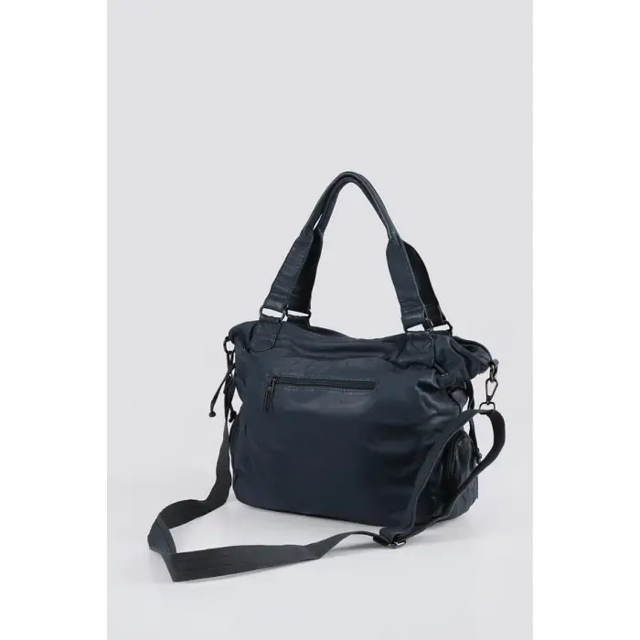 Katti Mavi Cilt Omuz Çantası