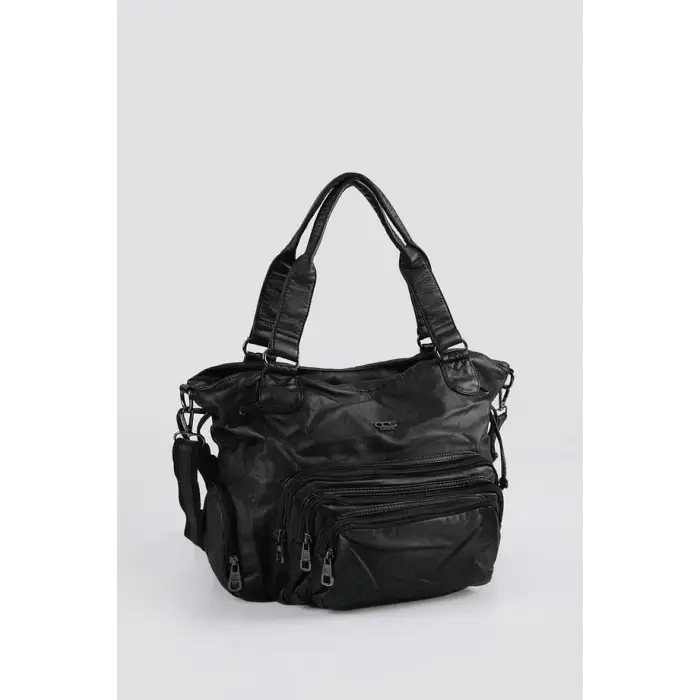 Katti Siyah Cilt Omuz Çantası