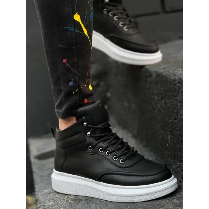 KB-0994  Kuback  Siyah Cilt  Yüksek Taban  Erkek Bilek Bot