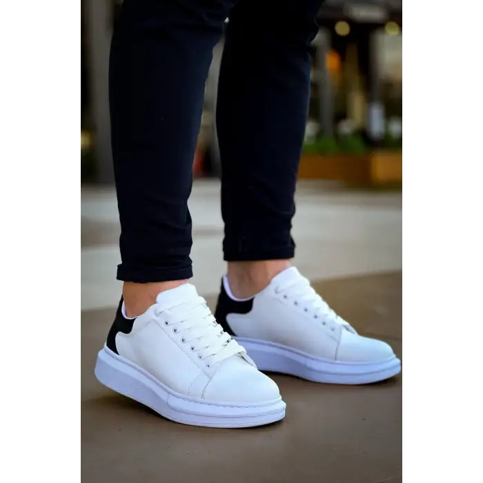 KB-X500  Kuback Bağcıklı Beyaz Siyah  Günlük Erkek Ayakkabı