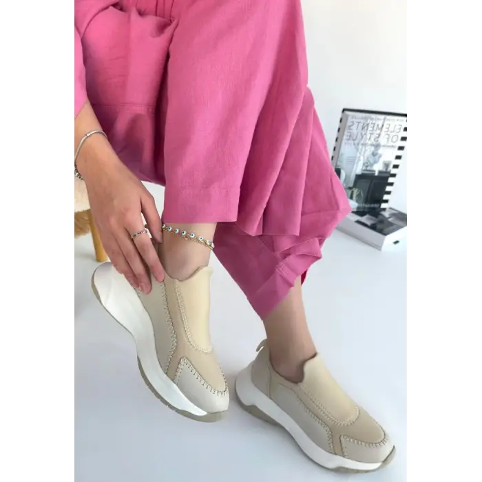 Kendy Bej Cilt Spor Ayakkabı