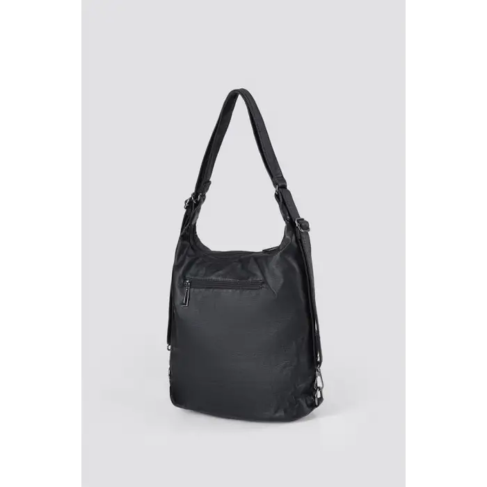 Kinya Siyah Cilt Omuz Çantası