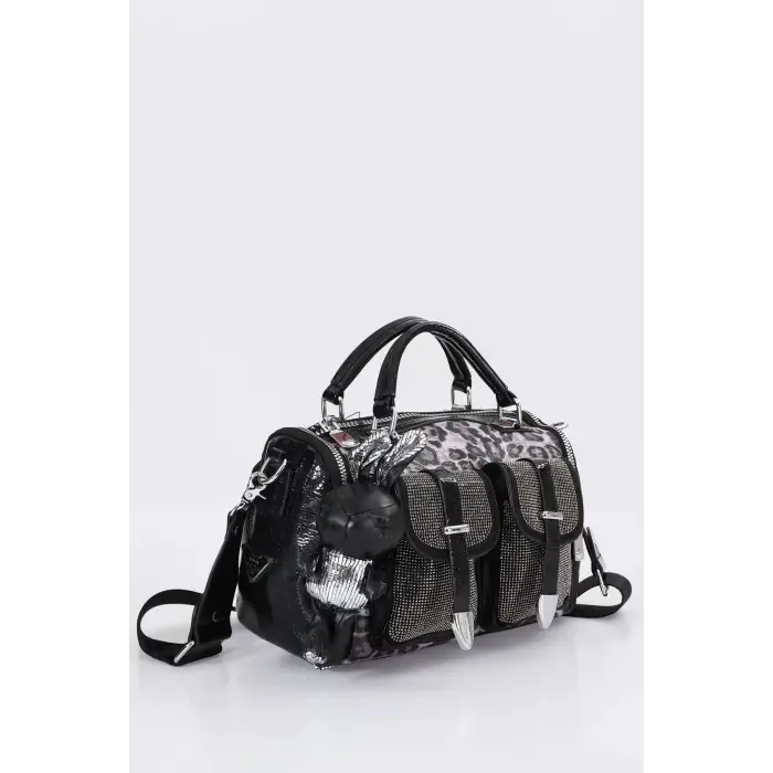 Kiwer Siyah Cilt Omuz Çantası